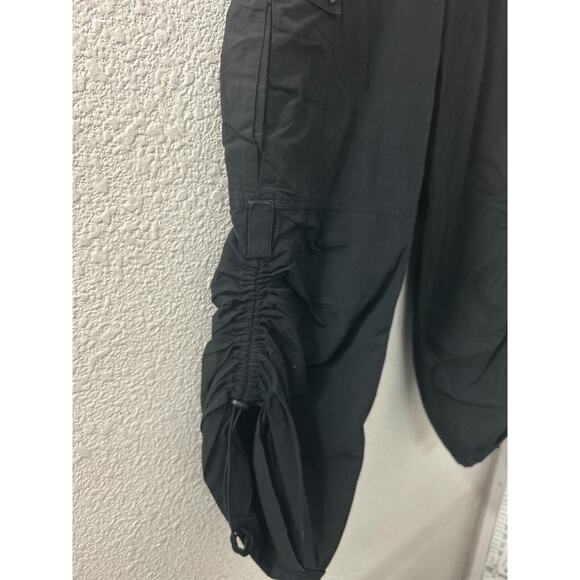 Vintage H&M Parachute Pants Womens Size 10 Black Military Cargo Baggy Y2K Gorp‎ - Picture 3 of 15